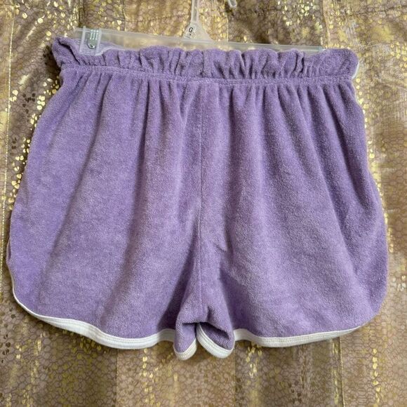 PINK Victorias Secret Lavender Purple Terry Cloth Varsity Booty Lounge Shorts XS - Picture 2 of 8